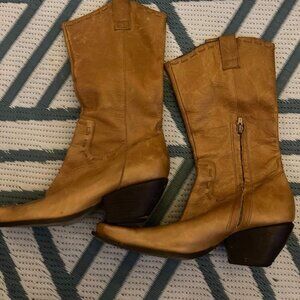 BCBG leather cowboy boots